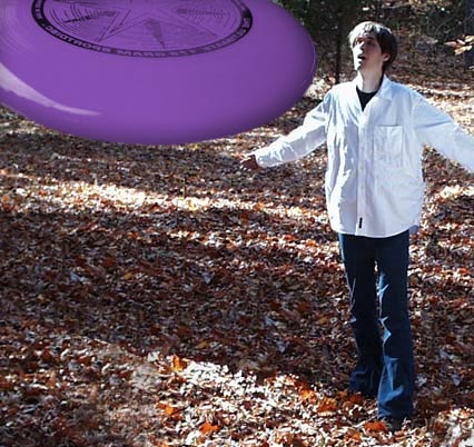 Mark meditating near the disc